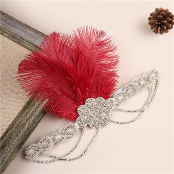 Tea Party Fascinators for Girls, Red - Picture 4 of 6